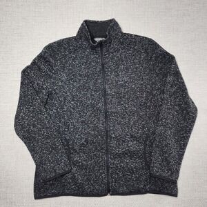 Eddie Bauer Fleece Jacket Womens Size XL Full Zip Up‎ Gray Long Sleeve